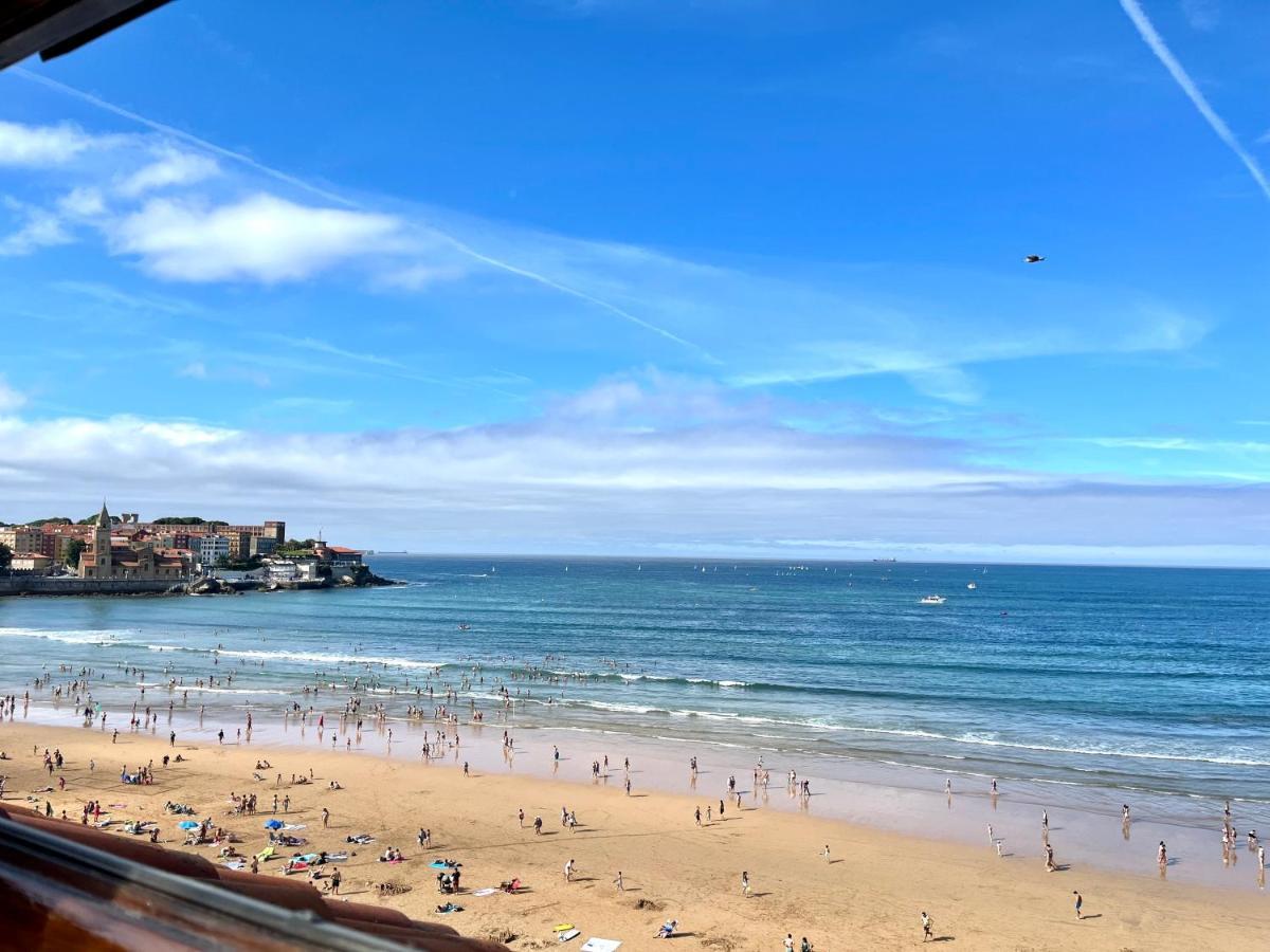 Apartamento Ático primera línea Playa de San Lorenzo Gijón Exterior foto